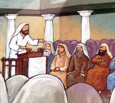 Jezus in de synagoge in Nazaret © Roel Ottow