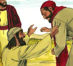 Jezus geneest een blinde man.  © Sweet Publishing / FreeBibleimages.org