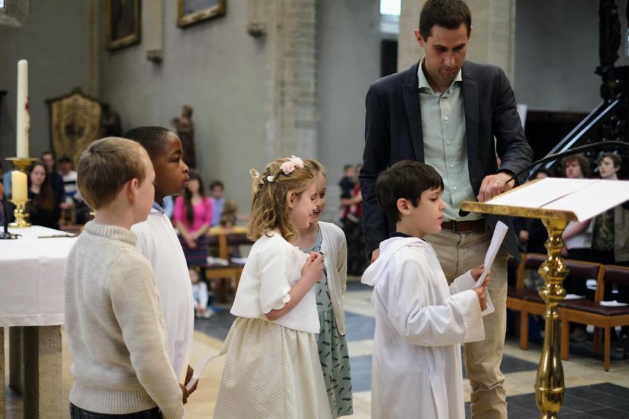 Hoogfeest Heilige Drie-eenheid met speciale aandacht voor de kinderen die hun eerste communie hadden gedaan © Pastorale zone Leuven aan de Dijle