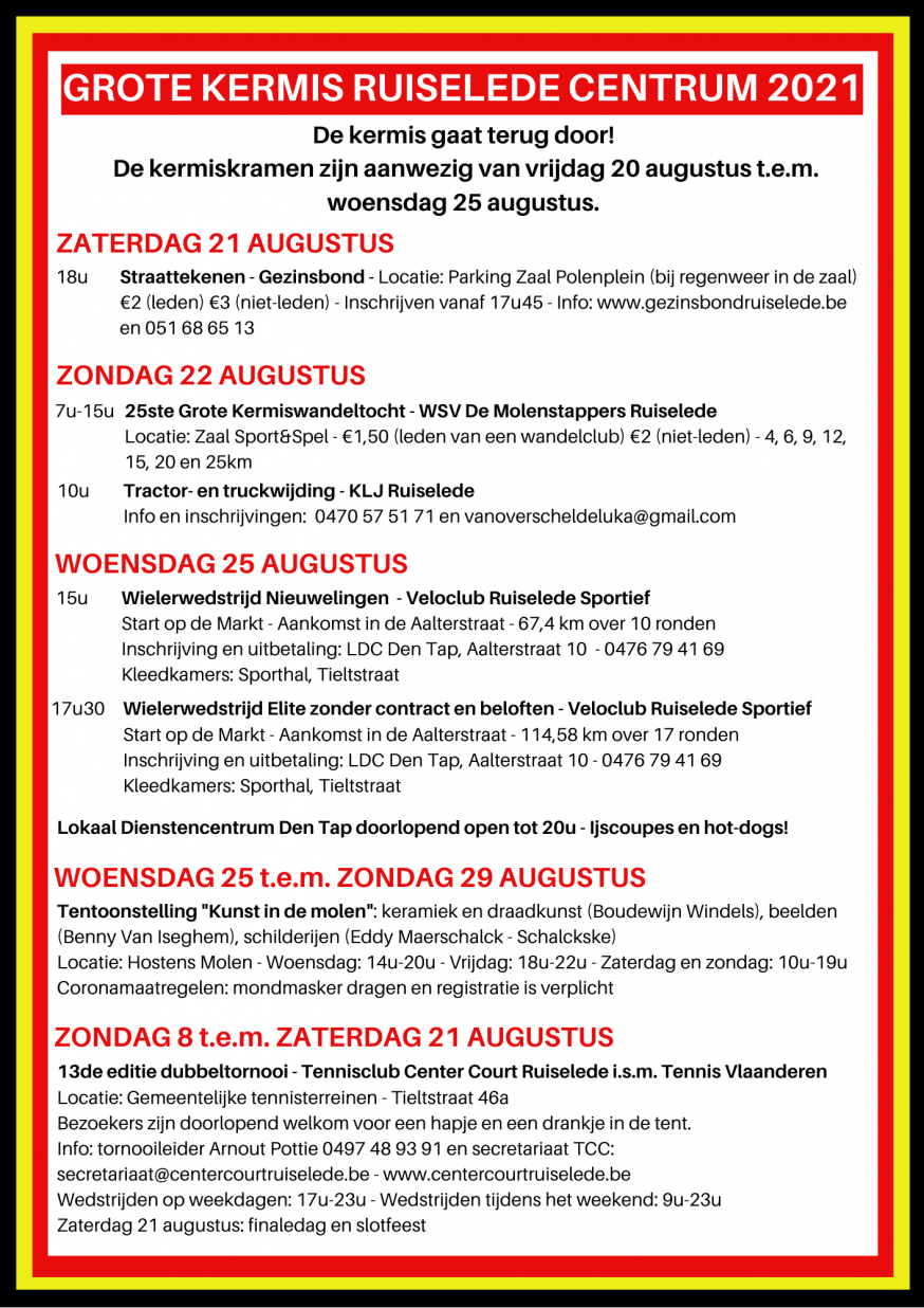 Programma: Kermis in Ruiselede 