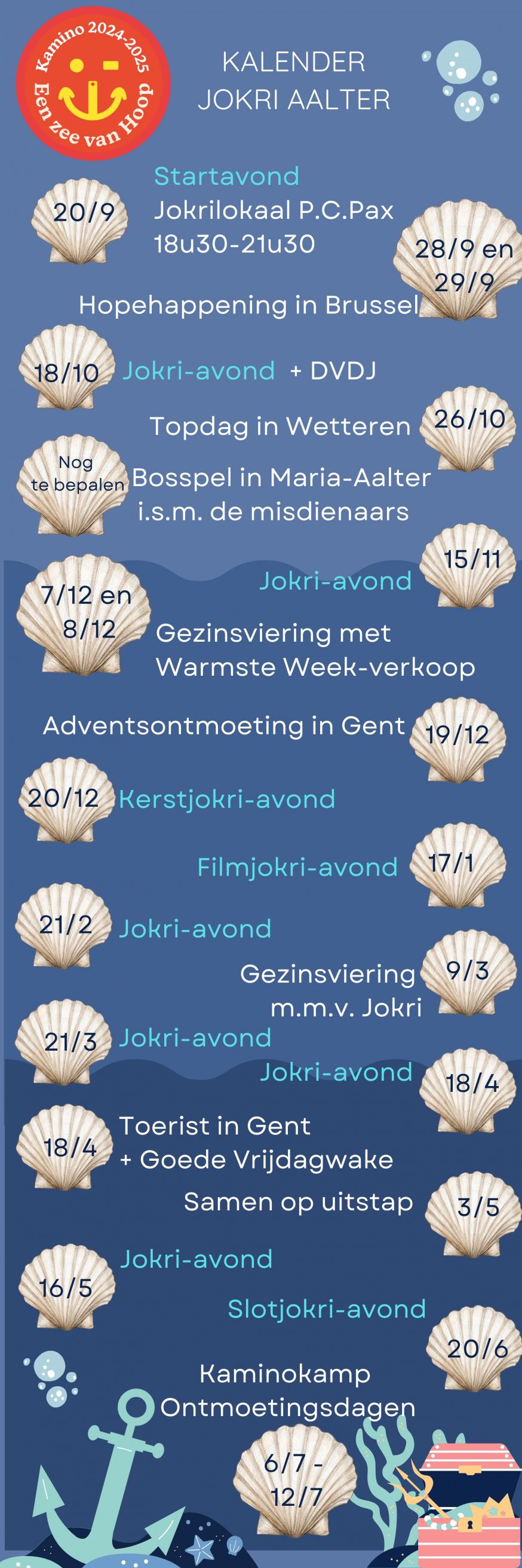 Bladwijzer kalender Jokri Aalter 2024-2025 