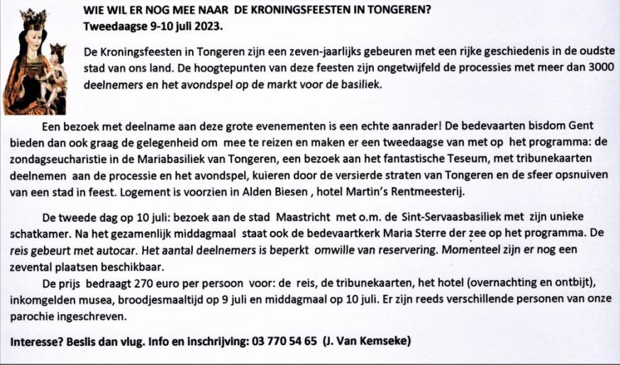 KRONINGSFEESTEN TONGEREN 