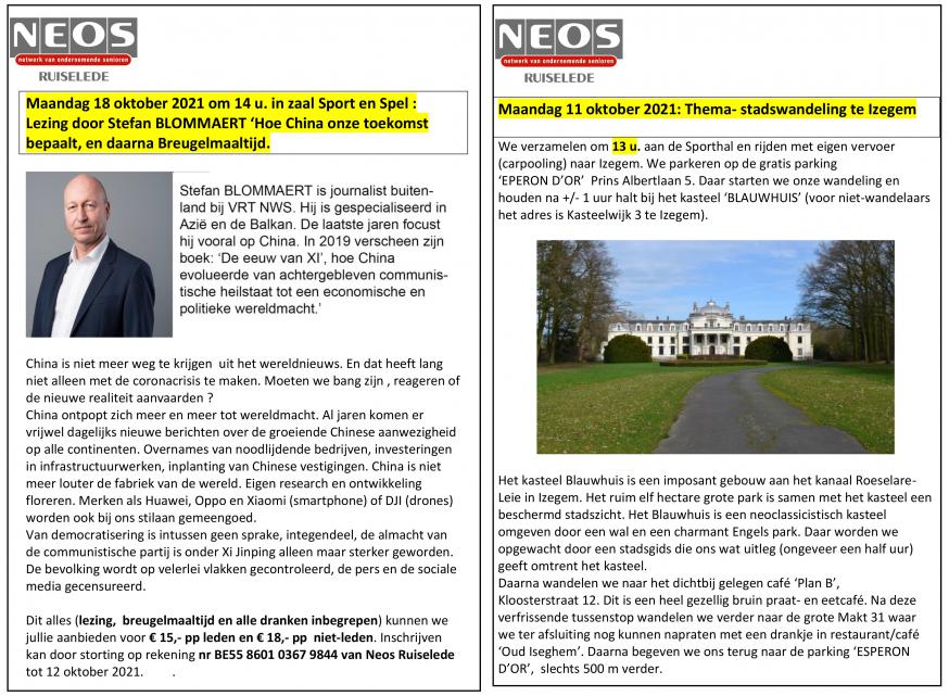 Neos activiteiten 