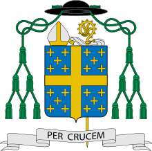 Per Crucem, wapenschilt van abt Marie-Albert Vander Cruyssen, abt van Orval 