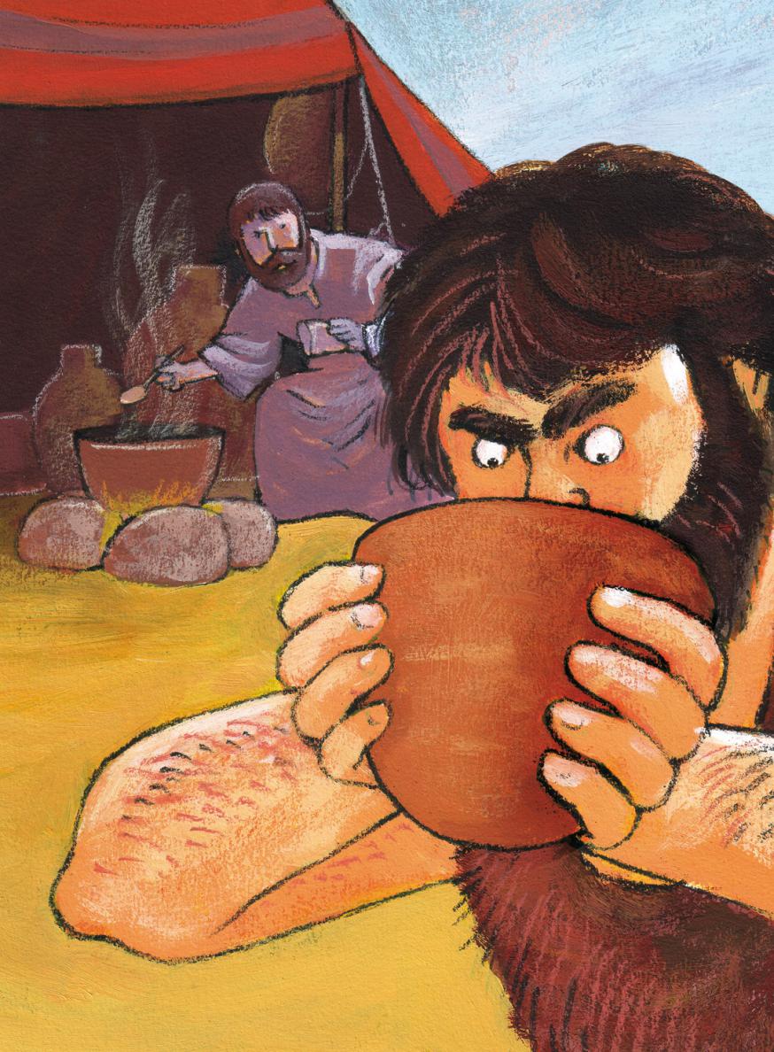 Esau drinkt wat rode linzensoep © Roel Ottow