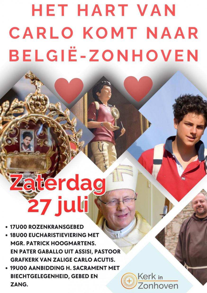 Carlo Acutis in Zonhoven op 27 juli © Kerk in Zonhoven